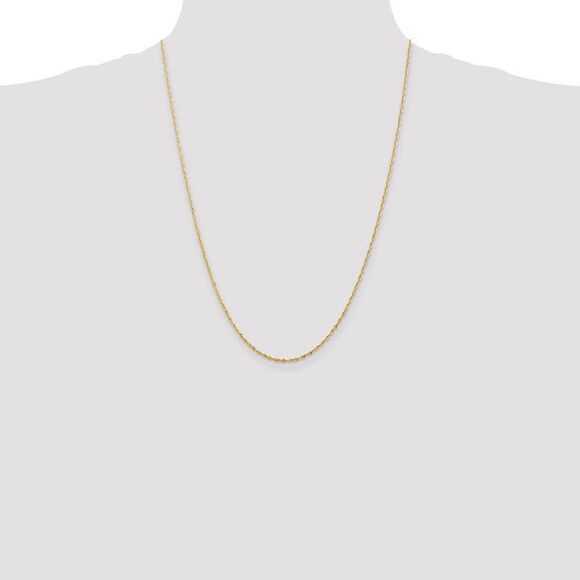 1.5mm, 10k Yellow Gold Lightweight D/C Rope Chain Necklace, 24 Inch - Picture 2 of 8